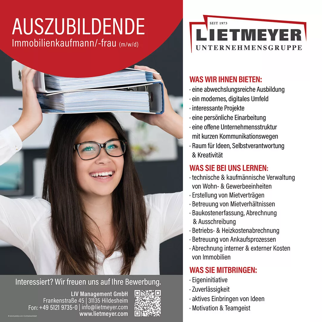 Azubis gesucht: Immobilienkauffrau, -mann (m/w/d)